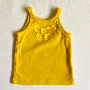 carter's yellow tank top with floral applique 6 months baby girl